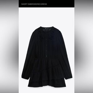 Zara Black Embroidered Dress